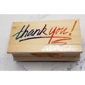 Thank You Scribble All Night Media Wood Mounted Rubber Stamp 286G